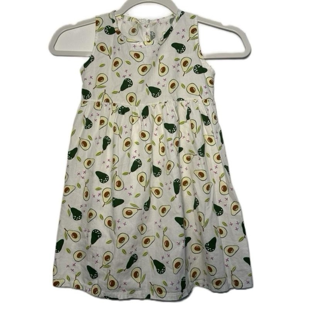 Charming Avocado Print Casual Kids Dress Sleeveless Dress tagless fits Size‎ 4/5